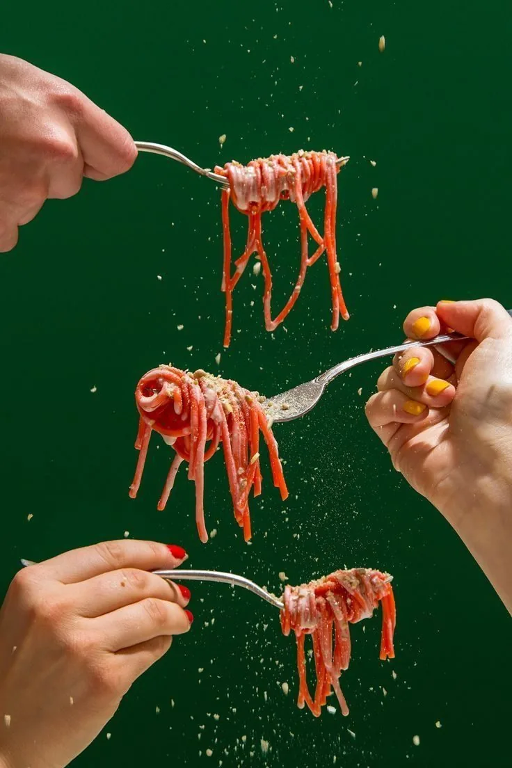 Pasta fraîche enroulée à la fourchette